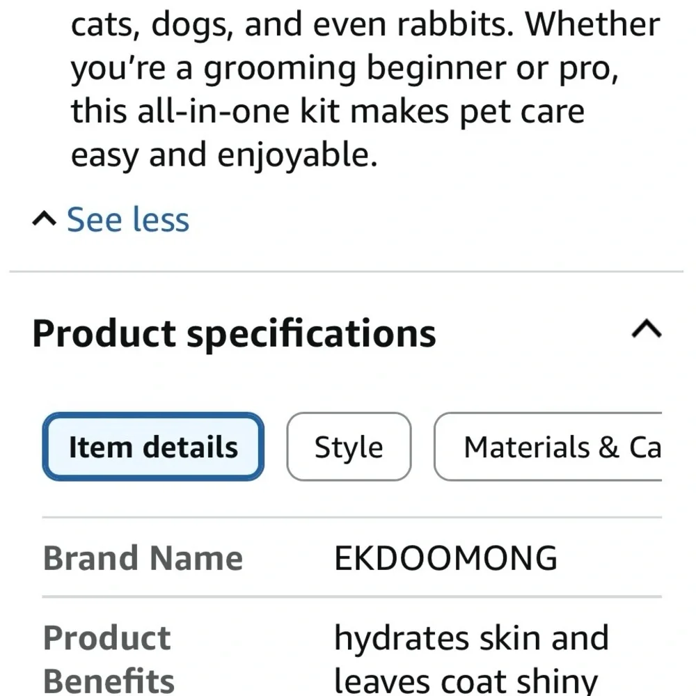 Waterless Cat dog rabbit Grooming kit brush mitt shampoo rechargeable massager